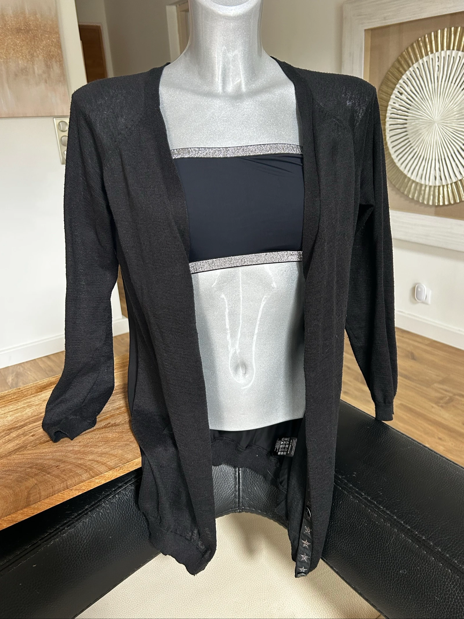 Maison Scotch – Long black linen vest – Size 1 (S) – photo 5